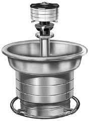 Bradley - Circular, Foot-Controlled, Internal Drain, 36" Diam, 3 Person Capacity, Stainless Steel, Wash Fountain - 2 GPM, 9" Bowl Depth, 28" High, 304 Material Grade - Top Tool & Supply