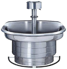 Bradley - Semi-Circular, Foot-Controlled, Internal Drain, 54" Diam, 4 Person Capacity, Stainless Steel, Wash Fountain - 3 GPM, 9" Bowl Depth, 28" High, 304 Material Grade - Top Tool & Supply