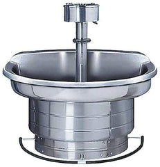 Bradley - Circular, Foot-Controlled, Internal Drain, 54" Diam, 4 Person Capacity, Stainless Steel, Wash Fountain - 5 GPM, 9" Bowl Depth, 28" High, 304 Material Grade - Top Tool & Supply