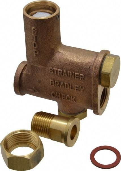 Bradley - Wash Fountain Combination Stop Strainer & Check Valve - For Use with Bradley Foot-Controlled Wash Fountains - Top Tool & Supply