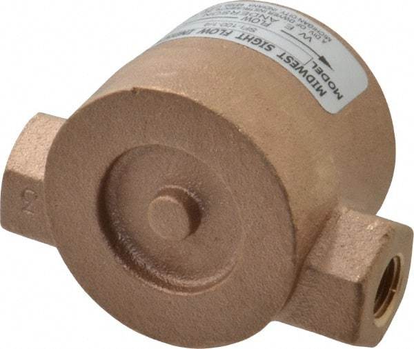 Dwyer - 1/4 Inch, Bronze Body Sight Flow Indicator - 125 Max psi, 3 Inch Overall Length, 200°F - Top Tool & Supply