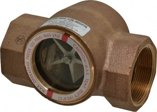 Dwyer - 2 Inch, Bronze Body Sight Flow Indicator - 125 Max psi, 5-11/16 Inch Overall Length, 200°F - Top Tool & Supply