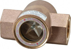 Dwyer - 1 Inch, Bronze Body Sight Flow Indicator - 125 Max psi, 4-3/8 Inch Overall Length, 200°F - Top Tool & Supply