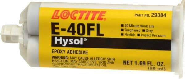 Loctite - 50 mL Cartridge Two Part Epoxy - 40 min Working Time, Series E-40FL - Top Tool & Supply