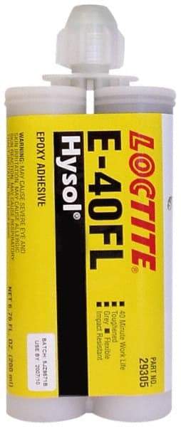 Loctite - 200 mL Cartridge Two Part Epoxy - 40 min Working Time, 3,750 psi Shear Strength, Series E-40FL - Top Tool & Supply