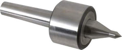 Riten - MT3 Taper Shank, 2-3/8" Head Diam 4,480 Lb Capacity Live Center - 4,000 Max RPM, 1-3/4" Head Length, 3/8" Point Diam, 1-7/8" Point Len, 310 Lb Max Workpc, 7-1/16" OAL, 5/8" Long Tip, Long Point - Top Tool & Supply