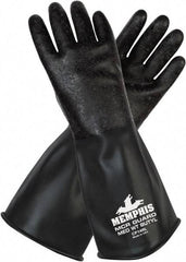 MCR Safety - Size XL (10), 14" Long, 14 mil Thick, Butyl Chemical Resistant Gloves - Smooth Finish, Black - Top Tool & Supply