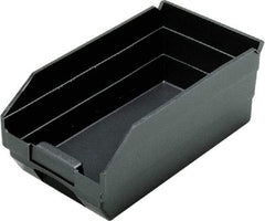 Quantum Storage - 11-5/8" Deep, Black Polypropylene Hopper Shelf Bin - 4" High x 2-3/4" Wide x 11-5/8" Long - Top Tool & Supply