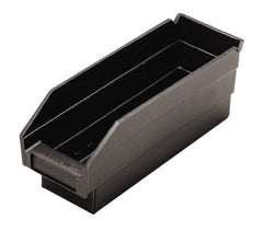 Quantum Storage - 11-5/8" Deep, Black Polypropylene Hopper Shelf Bin - 4" High x 4-1/8" Wide x 11-5/8" Long - Top Tool & Supply