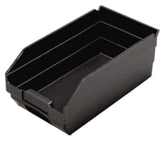 Quantum Storage - 11-5/8" Deep, Black Polypropylene Hopper Shelf Bin - 4" High x 6-5/8" Wide x 11-5/8" Long - Top Tool & Supply