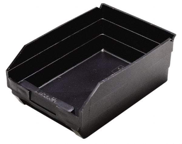 Quantum Storage - 11-5/8" Deep, Black Polypropylene Hopper Shelf Bin - 4" High x 8-3/8" Wide x 11-5/8" Long - Top Tool & Supply