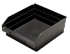 Quantum Storage - 11-5/8" Deep, Black Polypropylene Hopper Shelf Bin - 4" High x 11-1/8" Wide x 11-5/8" Long - Top Tool & Supply