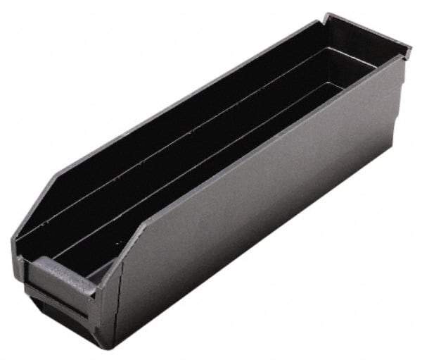 Quantum Storage - 17-7/8" Deep, Black Polypropylene Hopper Shelf Bin - 4" High x 4-1/8" Wide x 17-7/8" Long - Top Tool & Supply