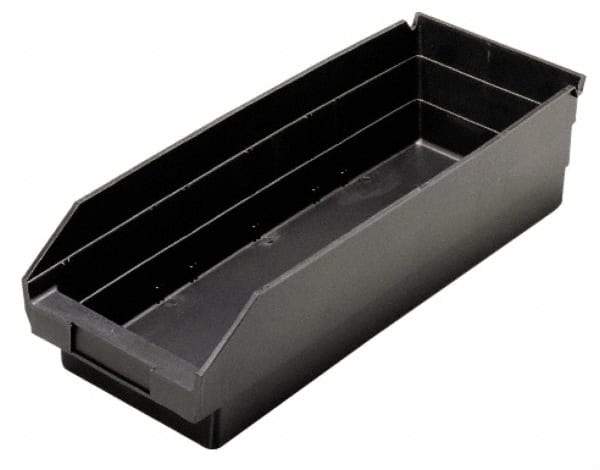 Quantum Storage - 23-5/8" Deep, Black Polypropylene Hopper Shelf Bin - 4" High x 8-3/8" Wide x 23-5/8" Long - Top Tool & Supply