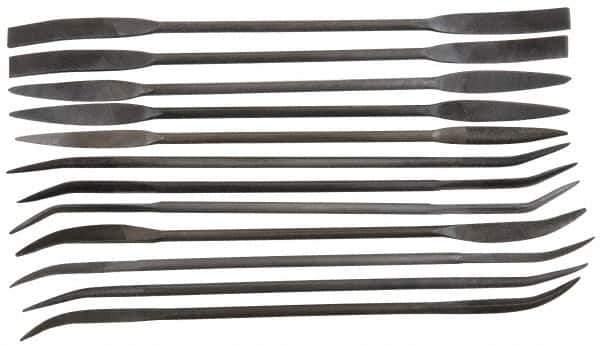 Value Collection - 12 Piece Swiss Pattern File Set - 6-3/4" Long, 0 Coarseness - Top Tool & Supply