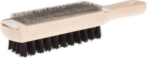 Lutz - 9-1/4" Long Abrasive File Card with Brush - Combination File Card & Brush, with Wood Handle - Top Tool & Supply