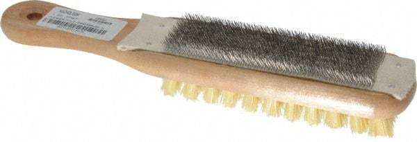 Nicholson - 10" Long Abrasive File Card with Brush - Combination File Card & Brush, with Wood Handle - Top Tool & Supply