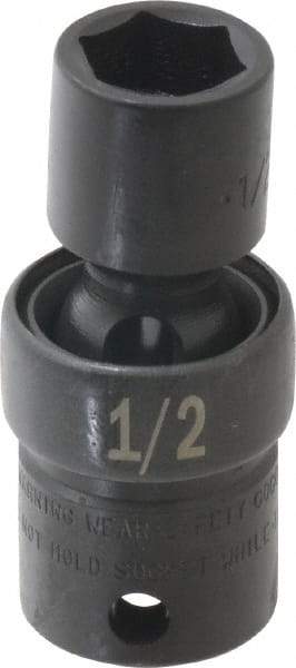 SK - 3/8" Drive 1/2" Standard Universal Impact Socket - 6 Points, 2-9/64" OAL - Top Tool & Supply