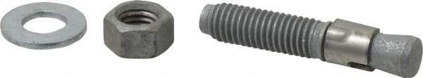 Made in USA - 1/2" Diam, 1/2" Drill, 2-3/4" OAL, 3-3/8" Min Embedment Wedge Expansion Concrete Anchor - Grade 5 Steel, Galvanized Finish, Hex Nut Head, Hex Drive, 1-1/2" Thread Length - Top Tool & Supply