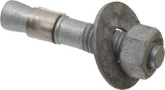 Made in USA - 5/8" Diam, 5/8" Drill, 3-1/2" OAL, Wedge Expansion Concrete Anchor - Grade 5 Steel, Galvanized Finish, Hex Nut Head, Hex Drive, 1-5/8" Thread Length - Top Tool & Supply