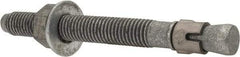 Made in USA - 5/8" Diam, 5/8" Drill, 6" OAL, Wedge Expansion Concrete Anchor - Grade 5 Steel, Galvanized Finish, Hex Nut Head, Hex Drive, 4-1/8" Thread Length - Top Tool & Supply