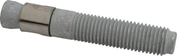 Made in USA - 1" Diam, 1" Drill, 6" OAL, 1-1/8" Min Embedment Wedge Expansion Concrete Anchor - Grade 5 Steel, Galvanized Finish, Hex Nut Head, Hex Drive, 3-1/8" Thread Length - Top Tool & Supply