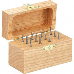 Made in USA - 12 Piece, 1/4" Shank Burr Set - Tungsten Carbide - Top Tool & Supply