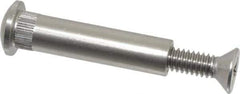 Made in USA - 1/4-20 Thread Screw & Barrel, Flat Head, Phillips Drive, Stainless Steel Sex Bolt & Binding Post - Uncoated, 1" OAL, 1-9/16" Long Barrel, Grade 18-8 - Top Tool & Supply