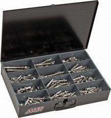 Value Collection - 290 Piece, 1/4 to 1/2" Screw, Stainless Steel Hex Drive Anchor Assortment - 1-3/4 to 5-1/2" Long - Top Tool & Supply