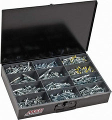 Value Collection - 684 Piece, 1/8 to 1/4" Screw, Steel Anchor Assortment - Zinc Plated - Top Tool & Supply