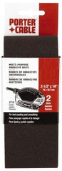 Porter-Cable - 2-1/2" Wide x 14" OAL, 60 Grit, Aluminum Oxide Abrasive Belt - Aluminum Oxide, Medium, Coated, X Weighted Cloth Backing - Top Tool & Supply