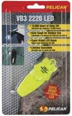 Pelican Products, Inc. - White LED Bulb, 6 Lumens, Hands-free Flashlight - Yellow Plastic Body, 2 Button/Coin Cell Lithium Batteries Included - Top Tool & Supply