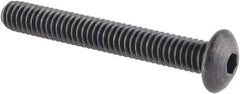 Made in USA - #8-32 UNC Hex Socket Drive, Button Screw - Alloy Steel, Black Oxide Finish, Fully Threaded, 1-1/4" Length Under Head - Top Tool & Supply