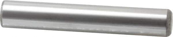 Made in USA - 1" Diam x 6" Pin Length Grade 8 Alloy Steel Standard Dowel Pin - Bright Finish, C 47-58 & C 60 (Surface) Hardness, 117,800 Lb (Single Shear), 235,600 Lb (Double Shear) Breaking Strength, 1 Beveled & 1 Rounded End - Top Tool & Supply