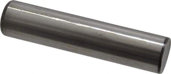 Made in USA - 1/2" Diam x 2-1/4" Pin Length Grade 8 Alloy Steel Standard Dowel Pin - Bright Finish, C 47-58 & C 60 (Surface) Hardness, 29,450 Lb (Single Shear), 58,900 Lb (Double Shear) Breaking Strength, 1 Beveled & 1 Rounded End - Top Tool & Supply