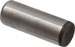 Made in USA - 5/8" Diam x 1-3/4" Pin Length Grade 8 Alloy Steel Standard Dowel Pin - Bright Finish, C 47-58 & C 60 (Surface) Hardness, 46,000 Lb (Single Shear), 92,000 Lb (Double Shear) Breaking Strength, 1 Beveled & 1 Rounded End - Top Tool & Supply