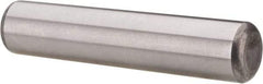 Made in USA - 5/8" Diam x 3" Pin Length Grade 8 Alloy Steel Standard Dowel Pin - Bright Finish, C 47-58 & C 60 (Surface) Hardness, 46,000 Lb (Single Shear), 92,000 Lb (Double Shear) Breaking Strength, 1 Beveled & 1 Rounded End - Top Tool & Supply