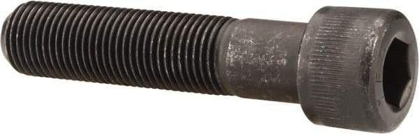 Made in USA - 1-8 UNC Hex Socket Drive, Socket Cap Screw - Alloy Steel, Black Oxide Finish, Partially Threaded, 4-1/4" Length Under Head - Top Tool & Supply