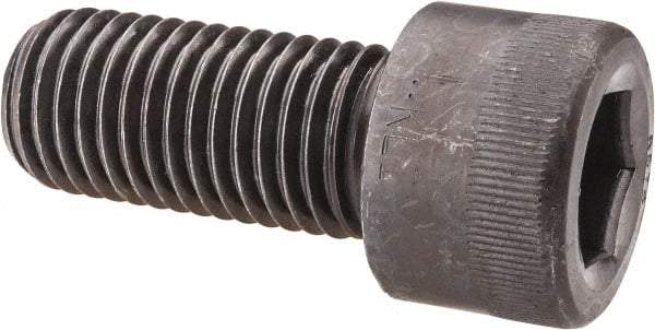 Made in USA - 1-1/8 - 7 UNC Hex Socket Drive, Socket Cap Screw - Alloy Steel, Black Oxide Finish, Fully Threaded, 2-1/2" Length Under Head - Top Tool & Supply