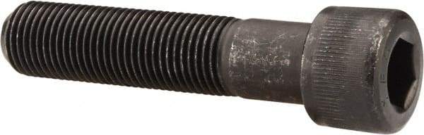 Made in USA - 1-1/8 - 7 UNC Hex Socket Drive, Socket Cap Screw - Alloy Steel, Black Oxide Finish, Partially Threaded, 4-1/2" Length Under Head - Top Tool & Supply