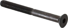 Made in USA - #10-32 UNF Hex Socket Drive, 82° Flat Screw - Alloy Steel, Black Oxide Finish, Partially Threaded, 2" OAL - Top Tool & Supply