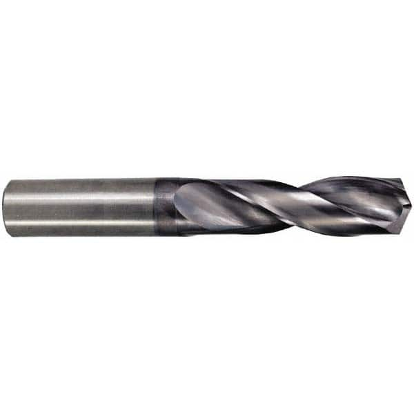 Screw Machine Length Drill Bit: 0.2756″ Dia, 142 °, Solid Carbide ALtima Finish, Right Hand Cut, Spiral Flute, Straight-Cylindrical Shank, Series 2XDSS