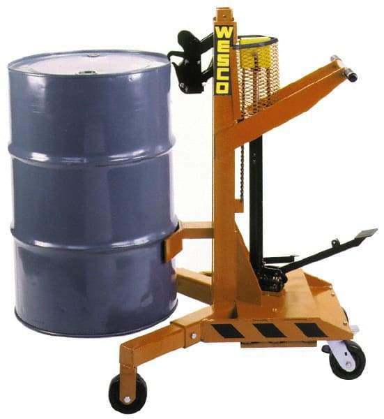 Wesco Industrial Products - 1,100 Lb Load Capacity, 55 Gal Drum Transporter - For 55 Gal Drums - Top Tool & Supply