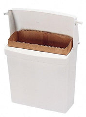 Rubbermaid - Plastic Feminine Hygiene Product Receptacle - 10-3/4" High x 12-1/2" Wide x 5-1/4" Deep, White - Top Tool & Supply