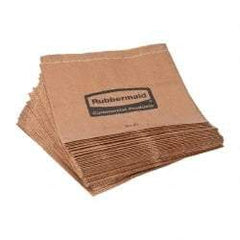 Rubbermaid - Brown, Waxed Kraft Paper, Wax-Lined Hazardous Waste Paper Bag - 3-3/4" Wide x 9 7/8" High - Top Tool & Supply