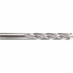 Screw Machine Length Drill Bit: 0.1339″ Dia, 150 °, Solid Carbide Bright/Uncoated, Right Hand Cut, Spiral Flute, Straight-Cylindrical Shank, Series 103