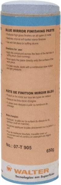 WALTER Surface Technologies - 5 oz Metal Polishing Compound - Compound Grade Ultra Fine, 2,000 Grit, Blue, For Mirror Finishing, Use on Metal - Top Tool & Supply