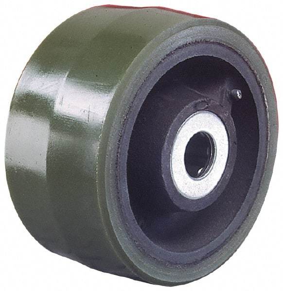 Albion - 12 Inch Diameter x 3 Inch Wide, Polyurethane Caster Wheel - 3,420 Lb. Capacity, 3-1/4 Inch Hub Length, 1 Inch Axle Diameter, Roller Bearing - Top Tool & Supply