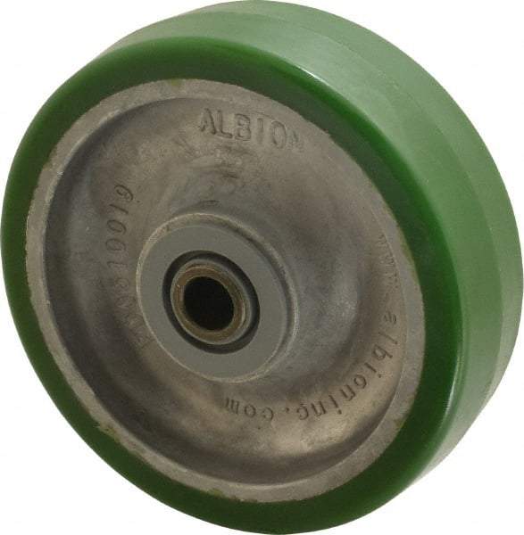 Albion - 5 Inch Diameter x 1-1/2 Inch Wide, Polyurethane Caster Wheel - 720 Lb. Capacity, 1-7/8 Inch Hub Length, 1/2 Inch Axle Diameter, Roller Bearing - Top Tool & Supply