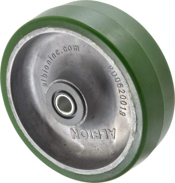 Albion - 6 Inch Diameter x 2 Inch Wide, Polyurethane Caster Wheel - 1,230 Lb. Capacity, 2-7/16 Inch Hub Length, 1/2 Inch Axle Diameter, Roller Bearing - Top Tool & Supply